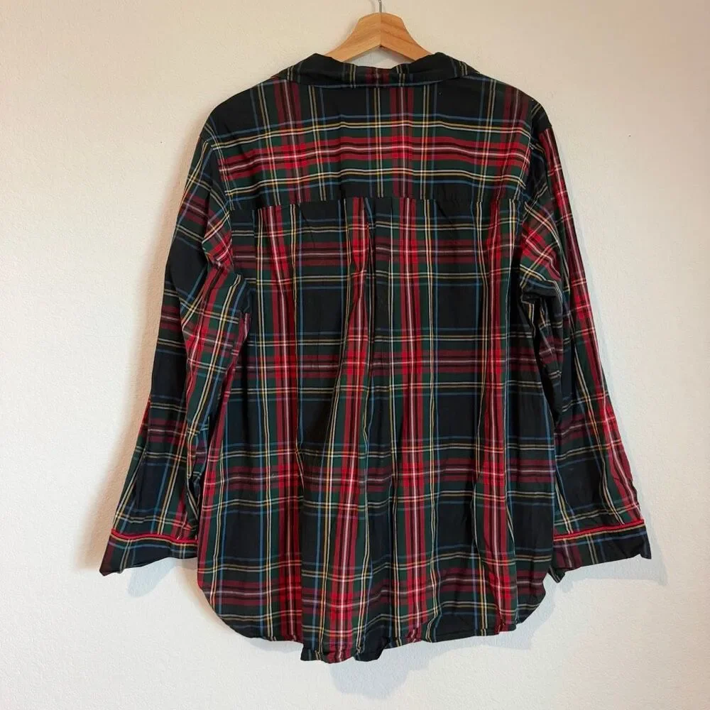 J. Crew Stewart Tartan Cotton Poplin Plaid Pajama Pant Set Women's Size Large